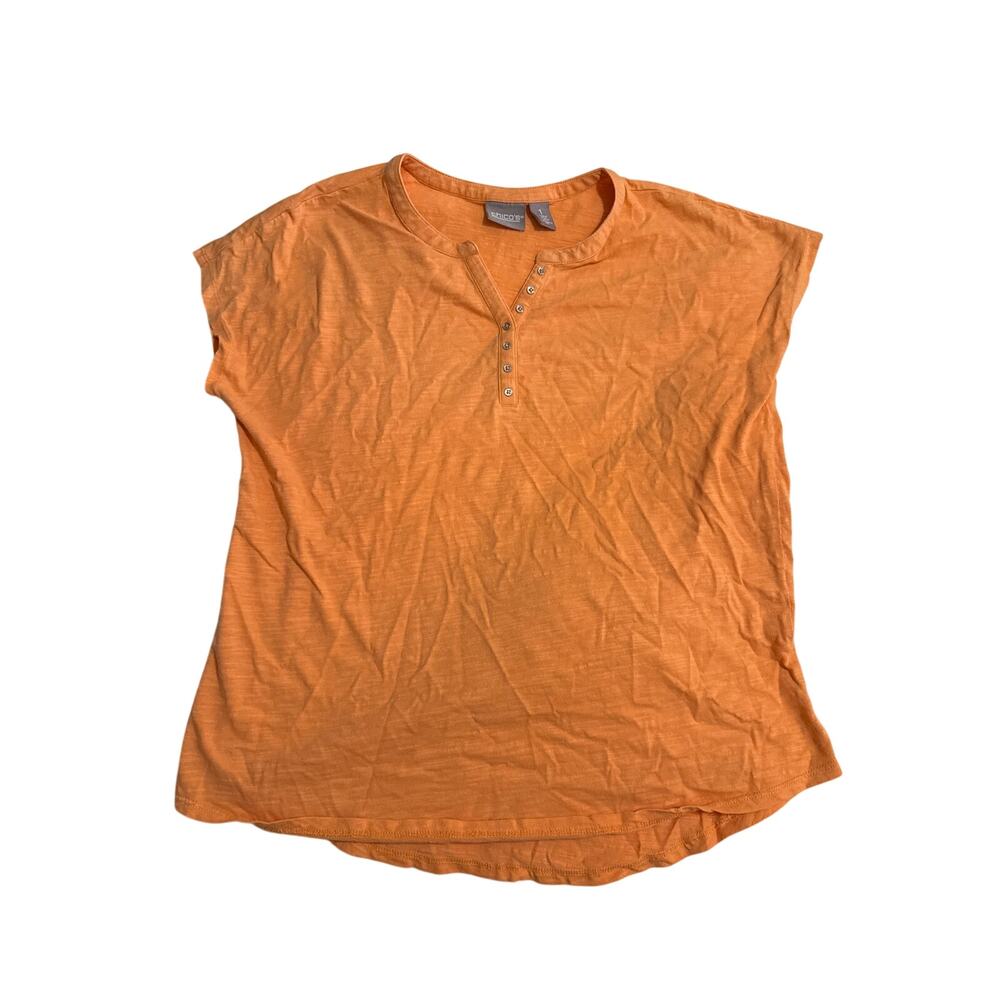 CHICOS HENLEY COTTON SHIRT - size 8
